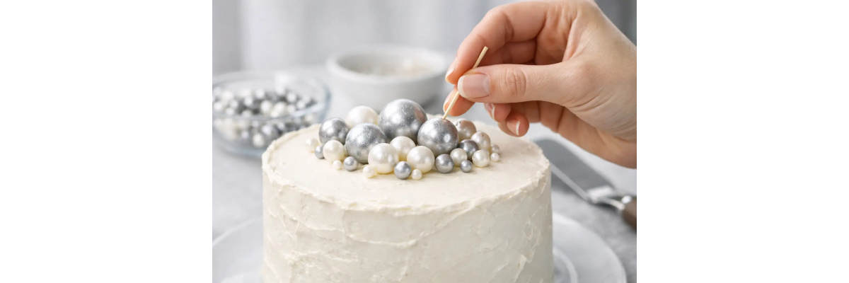 Zuckerkugeln auf Torte befestigen leicht gemacht - Zuckerkugeln auf Torte befestigen leicht gemacht