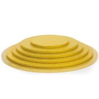 Cake Board rund Gold hell 30 cm x 1,2 cm Decora