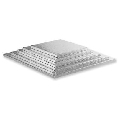 Tortenplatte - quadratisch,  silber 20 x 20 cm x 1,2 cm Decora
