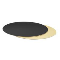 Tortenplatte zweiseitig schwarz/gold  rund 36 cm x 3 mm dick Decora