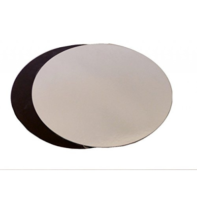 Tortenplatte zweiseitig schwarz/silber  rund 24 cm x 3 mm dick Decora