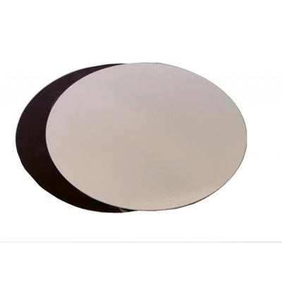 Tortenplatte zweiseitig schwarz/silber  rund 36 cm x 3 mm dick Decora