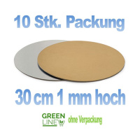 10 Stk. Pkg. gekoppelte Tortenplatte gold/silber - 30 cm...