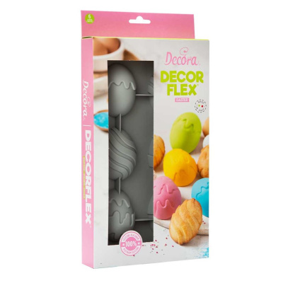 Oster Eier Silikonform mit 6 Hohlräumen jew. ca 5,5 x 7 cm Groß Decorflex von Decora