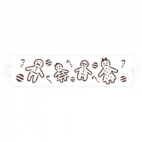 Stencil-Schablone Familie 7 x 30 cm - Gingerbread