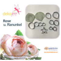 Rose und Ranunkel Ausstecher und Veiner Set von Dekofee...