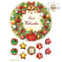 Weihnachen Kranz essbarer Ausdruck auf Esspapier 20 cm...