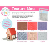 Prägefolienset Texture Mats von Cake Star ca 18 x 25 cm Holz Strick Gewebe Steppdecke Schuppen Kopfsteinpflaster