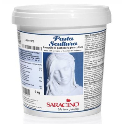 Saracino Pasta Scultura 1 kg WEISS Bianco White Modellliermasse f&uuml;r Skulpturen!