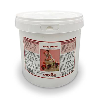 Saracino Pasta Model 5 kg WEISS Bianco White Modellliermasse im Kübel