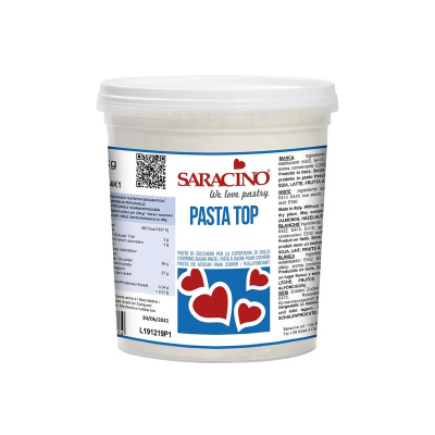 Saracino Pasta Top 1 kg WEISS Bianco White Rollfondant - AZO frei, Gluten frei, Kosher, Laktose frei, Palm&ouml;l frei
