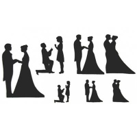 Patchwork Cutter und Embosser Wedding Silhouette Set - Hochzeit 7 Ausstecher