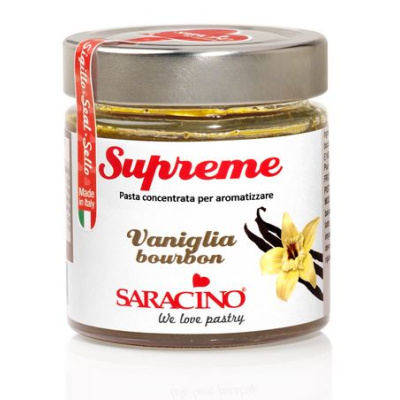 konzentrierte Aromapaste Supreme Bourbon Vanille - Vaniglia Bourbon  zum Aromatisieren und Backen von Saracino 200 g im Glas