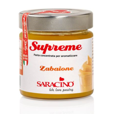 konzentrierte Aromapaste Supreme Zabajone zum Aromatisieren und Backen von Saracino 200 g im Glas