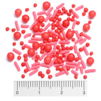 Love &amp; Pearls 100 g Sprinkles von Saracino - Perlen und Streusel in rot und rosa Mix