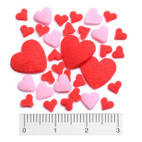 Love &amp; Hearts 100 g Sprinkles von Saracino - Herzen in Rot und Rosa in verschiedenen Gr&ouml;&szlig;en