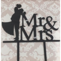 Acryl Topper Mr &amp; Mrs mit Brautpaar Hochzeit...