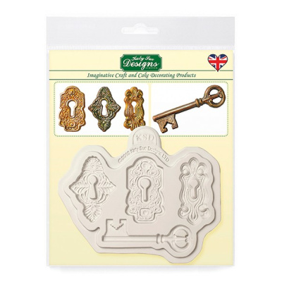 Schl&uuml;ssel und Schloss - Locks and Key Mould Designmatte Katy Sue Design 3 Schl&ouml;sser, 1 Schl&uuml;ssel