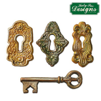 Schlüssel und Schloss - Locks and Key Mould Designmatte Katy Sue Design 3 Schlösser, 1 Schlüssel