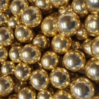 Schoko Crisp Kugeln XL Vintage Gold gl&auml;nzend 100 g von Tasty Me, Durchmesser ca. 1,8 cm