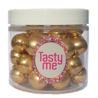 Schoko Crisp Kugeln XL Vintage Gold glänzend 100 g...