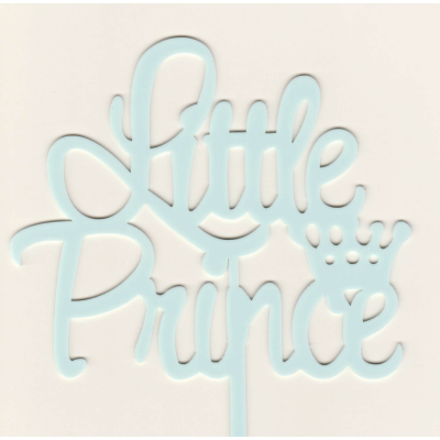 Acryl Topper Little Prince Krone hell blau ca. 13  x 14 cm Gesamtläng ca. 17 cm