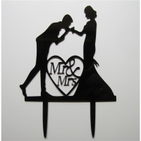 Acryl Topper Mr. u Mrs. Hochzeit  schwarz jeweils ca.12 x...