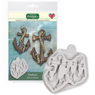 Anker in 2 Größen mit Seil  - Anchors Mould Designmatte Katy Sue Design Anker 8,5 cm und 7 cm groß