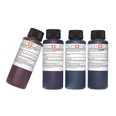 Lebensmittel Tinte 4 x  100 ml Flasche SET je 1 x  gelb, schwarz, magenta und cyan entwickelt f&uuml;r Canon-Drucker mit Tintentank oder zum Nachf&uuml;llen z.B.  Pixma G3501