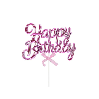 3D Stecker  Happy Birthday pink Topper von Cake Masters 11,8 x 8,3 cm