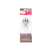 3D Stecker  Ballon silber Topper von Cake Masters ca. 5 x 6 cm