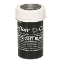 Pastel Paste Midnight Black - Mitternachts Schwarz Pastenfarbe 25 g von Sugarflair - Neu E171frei - f&uuml;r Zuckerpasten, Icing, Buttercreme etc.