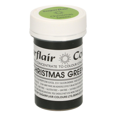 Paste Concentrate Christmas Green - Weihnachts Gr&uuml;n hoch konzentrierte Pastenfarbe 25 g von Sugarflair - Neu E171frei - f&uuml;r Zuckerpasten, Icing, Buttercreme etc.