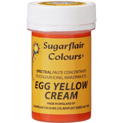 Spectral konzentrierte Paste Egg Yellow/Creme -  Ei Dotter Gelb Lebensmittelfarbe  25 g von Sugarflair - E171frei - f&uuml;r Zuckerpasten, Icing, Buttercreme etc.