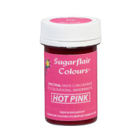 Spectral konzentrierte Paste Hot Pink - Pink extrem Lebensmittelfarbe  25 g von Sugarflair - E171frei - f&uuml;r Zuckerpasten, Icing, Buttercreme etc.