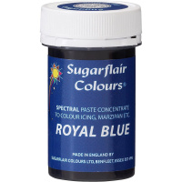 Spectral konzentrierte Paste  Royal blue - K&ouml;nigsblau Lebensmittelfarbe  25 g von Sugarflair - E171frei - f&uuml;r Zuckerpasten, Icing, Buttercreme etc.