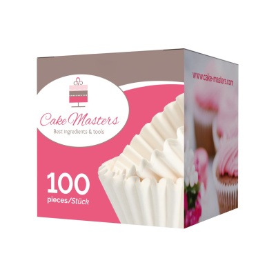 Pralinenkapseln 25 mm 100 Stk. wei&szlig; von Cake Masters