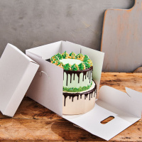 Torteschachtel 25,5  x 25,5 cm  x 25 cm hoch wei&szlig;...