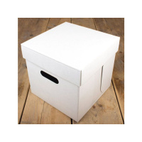 Torteschachtel 25,5  x 25,5 cm  x 25 cm hoch weiß Wellkarton Cake Box von FunCakes