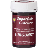 Spectral konzentrierte Paste Burgundy - Burgunder Weinrot Lebensmittelfarbe  25 g von Sugarflair - E171frei - f&uuml;r Zuckerpasten, Icing, Buttercreme etc.