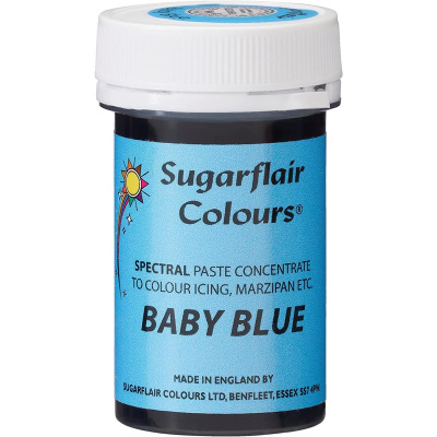 Spectral konzentrierte Paste Baby blue - Baby Blau Lebensmittelfarbe  25 g von Sugarflair - E171frei - f&uuml;r Zuckerpasten, Icing, Buttercreme etc.