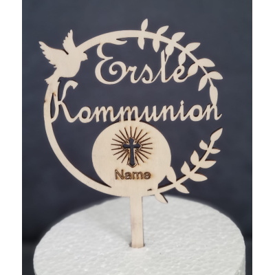 Mi Primera Comunión Kuchendeko – Tortenaufsatz Aus Acryl Mit Goldener Taube & Silberner Ersatztaube, Ideal Für Kommunion, Taufe Oder Konfirmation – Spanische Beschriftung