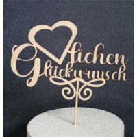 Herzlichen Gl&uuml;ckwunsch Holz Cake Topper...