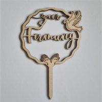 Firmung Holz Torten Topper mit Taube personalisierbar  ohne Text