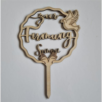 Firmung Holz Torten Topper mit Taube personalisierbar  mit Namen