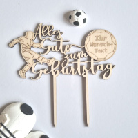 Geburtstag Alles Gute Fu&szlig;ball Holz Tortenstecker