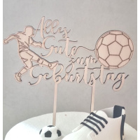 Geburtstag Alles Gute Fu&szlig;ball Holz Tortenstecker