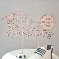 Geburtstag Alles Gute Fußball Holz Tortenstecker mit Text