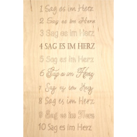 Sag es im Herz mit Stiel - Individueller Topper mit Ihrem Wunschtext 15 cm Schrift 8