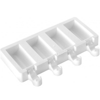 Mini - Chic Eis Creme Cakesicle Mould - Profiqualit&auml;t von Silikomart 4 Hohlr&auml;ume 33 x 70 x 22 mm Set mit 50 Eisstielen und Eis Rezeptheft